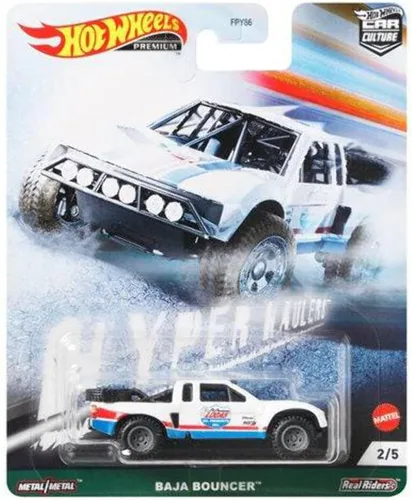 Vista 2 de Hot Wheels Vehículos de leyendas del circuito cultural del automóvil para niños de 3 años en adelante, colección premium de vehículos a escala 1:64