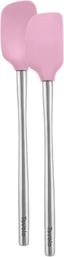 Vista 27 de Tovolo Espátula para Frascos de Silicona con Mango Largo de Acero Inoxidable Espátula Raspadora Naranja Albaricoque, Raspador de Frascos Resistente