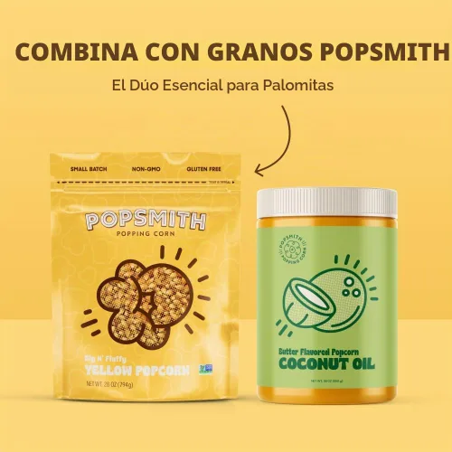 Vista 8 de Popsmith Aceite de coco con sabor a mantequilla de palomitas de maíz, aceite de palomitas de maíz de 30 onzas, hace palomitas de maíz estilo cine