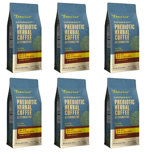 Vista 7 de Teeccino Chocolate Oscuro Prebiótico SuperBoost™ Alternativa al Café - Apoya los Probióticos con Café Herbal Sin Cafeína que Contiene 3 Prebióticos