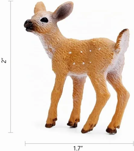 Vista 5 de RESTCLOUD Figuras de ciervo para decoración de pasteles, figuras de juguetes de ciervo, pequeños animales del bosque, juego de 3