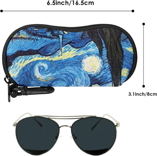 Vista 94 de MoKo - Estuche suave, ultra ligero, de neopreno, para lentes de sol, con cremallera y clip para cinturón