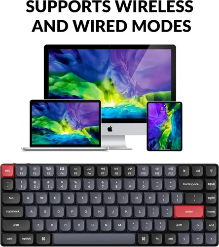 Vista 3 de Keychron K3 Pro Teclado mecánico inalámbrico personalizado, 75% de diseño QMKVIA programable BluetoothRGB con cable ultra delgado Gateron