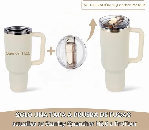 Vista 7 de Stanley Cup - Vaso a prueba de derrames, tapa abatible con popote para Stanley Cup, 30 onzas, tapa a prueba de fugas para Stanley H2.0 Quencher