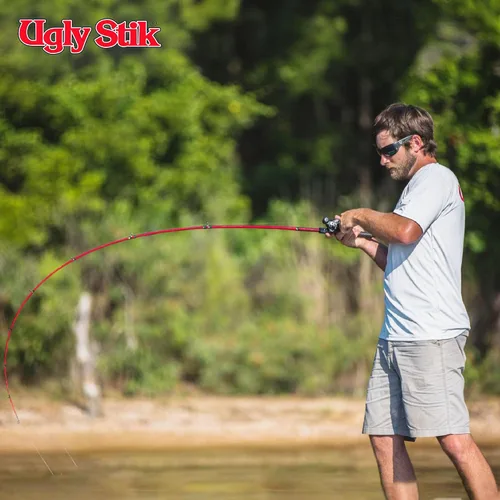 Vista 5 de Combo de carrete de cebo de bajo perfil y caña de pescar Ugly Stik Carbon
