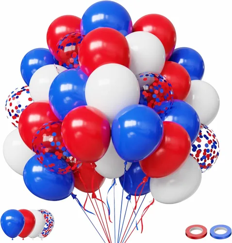 Vista 10 de Globos rojos y negros, 57 globos rojos de 12 pulgadas, globos negros para bodas, Año Nuevo, graduación, decoración de fiesta de cumpleaños