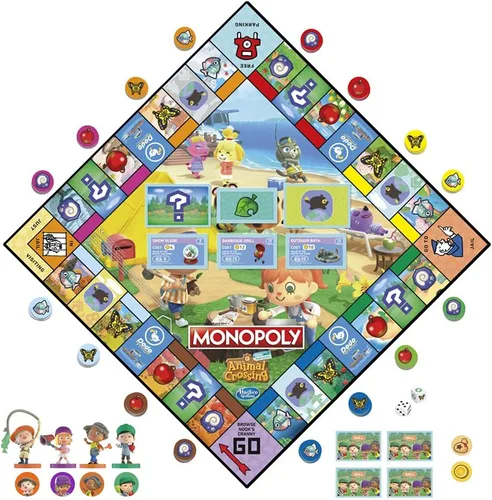 Vista 3 de Monopoly Animal Crossing New Horizons Edition - Juego de mesa para niños de 8 años en adelante, divertido juego para jugar para 2-4 jugadores