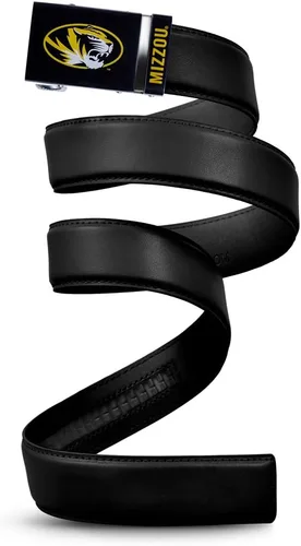 Vista 53 de Mission Belt Con licencia oficial de la NC Alabama Crimson Tide Crimson Tide (Cuero Negro)