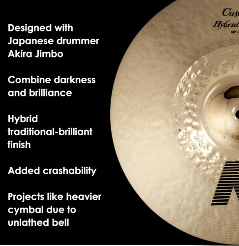 Vista 4 de Zildjian K Custom Hybrid Crash Platillo - 16 pulgadas