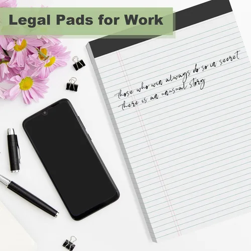 Vista 7 de Anotadores de tamaño legal de 8.5 x 11 pulgadas, paquete de 2 blocs de notas blancos de 8.5' x 11' para el trabajo, anotadores con papel