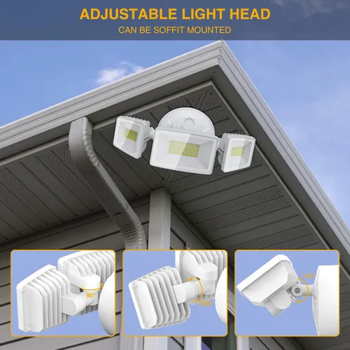 Vista 4 de Onforu - Luz de seguridad LED de 50 W, negra y blanca