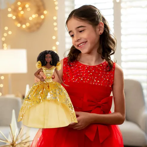 Vista 2 de Barbie Cabello negro navideño 2020