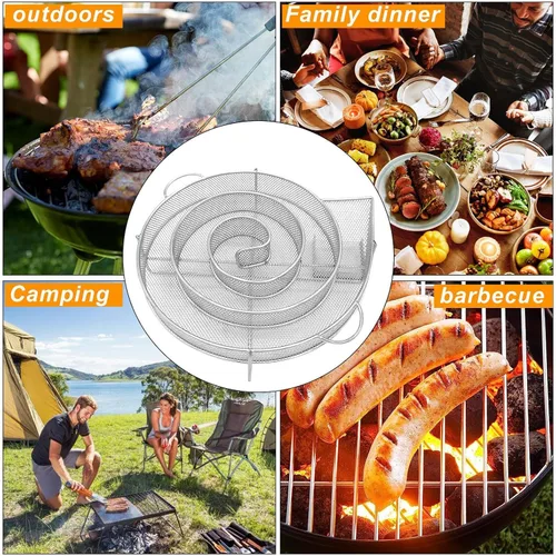 Vista 5 de Naysku Generador de humo frío, bandeja para ahumar pellets, ahumador de laberinto para frío, herramientas de cocina de parrilla de acero inoxidable