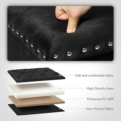 Vista 6 de B FSOBEIIALEO - Otomana de almacenamiento con forma de cubo plegable con capuchón - Otomanas con almacenamiento, cubierta de mesa de café, taburete