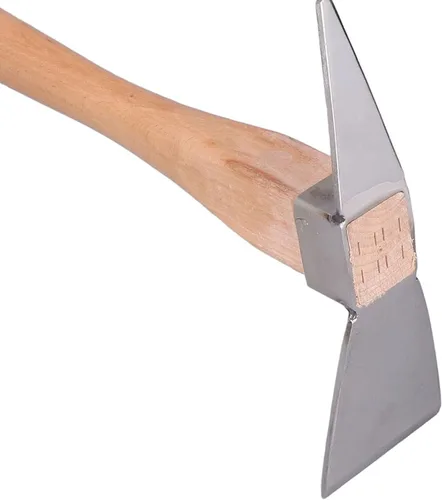 Vista 8 de Azada de pico de acero inoxidable con mango de madera, hachas de púa para excavar pico para excavar, azada Mattock de selección de jardín