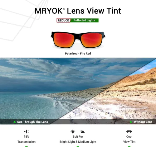 Vista 4 de Mryok Lentes de repuesto polarizadas para Oakley Juliet - Fire Red
