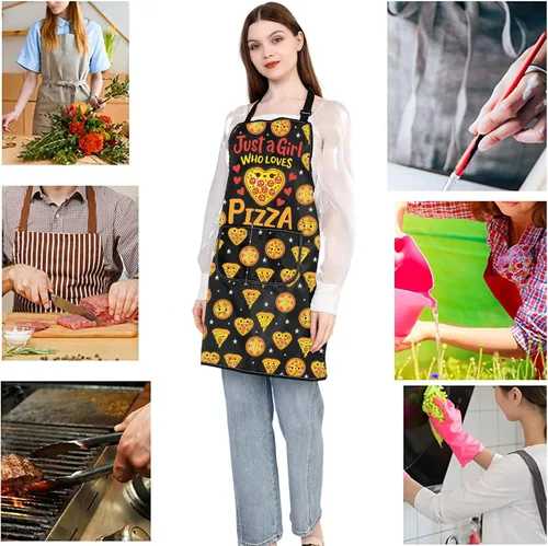 Vista 7 de JXGZSO Ama el delantal de cocina de pizza - Delantal de chef de cocina de pizzería