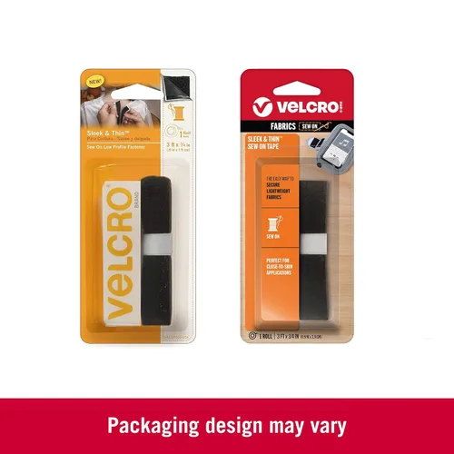 Vista 2 de VELCRO Brand Elegante y delgada para telas Cinta de 3 pies x 3/4 pulgadas, Negro Suave en la piel, ultraligera con Tecnología Sewing Lane