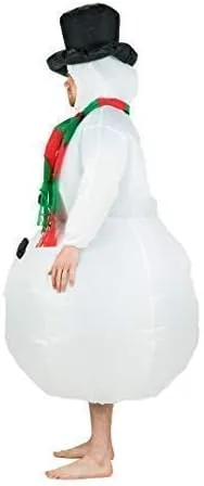 Vista 2 de Bodysocks - Disfraz de muñeco de nieve inflable para adultos color blanco