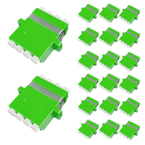 Vista 17 de GwliUni 20 unids LC a LC multimodo acopladores OM4 4 canales, adaptadores de fibra óptica conectores de cable con ala de montaje en panel