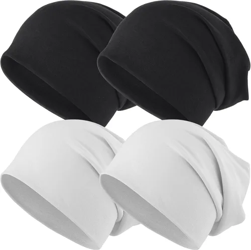 Vista 19 de EINSKEY Gorro ligero holgado para hombres y mujeres, gorro de algodón fino de gran tamaño, gorro de quimioterapia, gorro para dormir nocturno