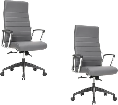 Vista 27 de LeisureMod Hilton Leather Executive Office Chair, Adjustable Height Negro
