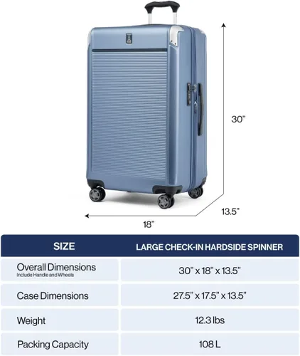 Vista 6 de Travelpro Platinum Elite - Equipaje de rueda giratoria extensible con costado duro, con cerradura TSA, maleta de policarbonato de carcasa dura