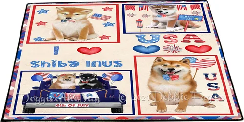 Vista 14 de Tapete antideslizante para puerta de mascotas, para interiores y exteriores del 4 de julio, para perros Shiba Inu, tapete lavable con retratos