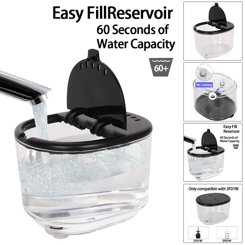 Vista 5 de Piezas de repuesto para irrigador oral Waterpik Sonic Fusion Portable Water Flosser SF-01W SF-01 válvula de junta de depósito (SF-01W tanque negro)