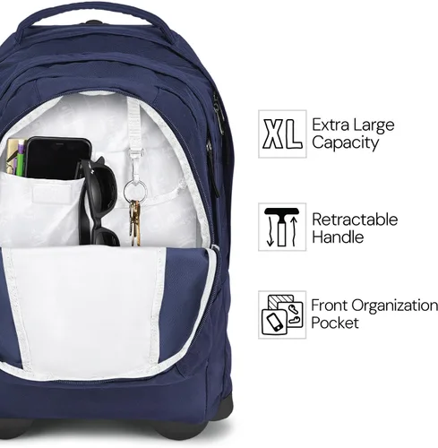 Vista 4 de JanSport Mochila con ruedas Driver 8, Negro, Tamaño único