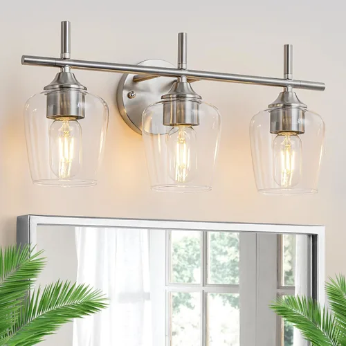 Vista 13 de Accesorios de luz de baño de 2 luces, Luz de tocador moderna negra, Lámpara de pared de baño para espejo, cocina, dormitorio, pasillo, sala