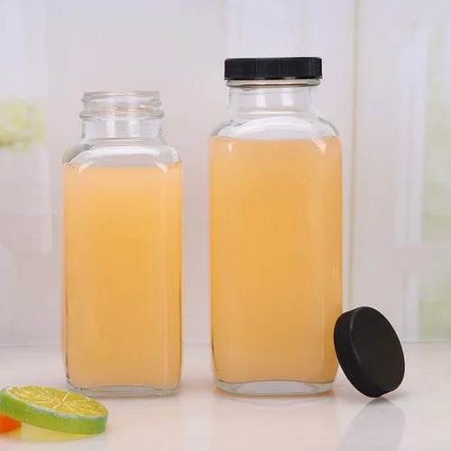 Vista 7 de Botellas de vidrio de 8 onzas, botella de agua de vidrio reutilizable con tapas herméticas, tarros de bebida vintage para batidos, kombucha, té