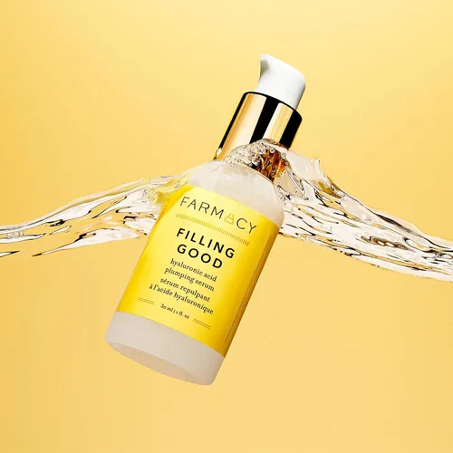 Vista 5 de Farmacy Suero de ácido hialurónico para la cara, suero facial con péptidos de colágeno veganos, ayuda a suavizar las líneas finas + las arrugas