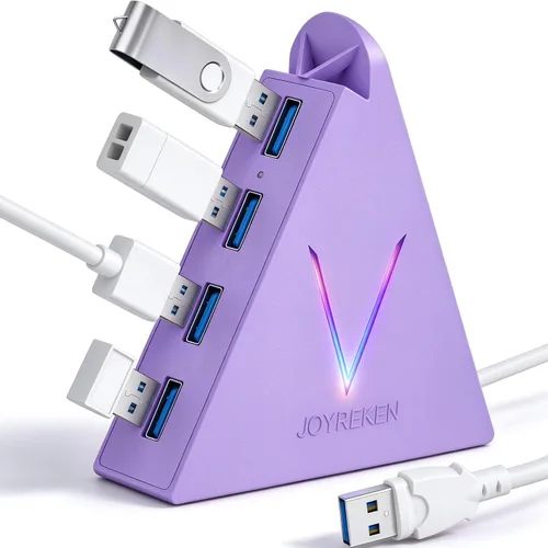 Vista 15 de FlyingVHUB Hub USB 3.0 de 4 puertos, torre concentrador USB con cable extendido de 2 pies, divisor USB para laptop, PC, PS4, PS5, Xbox, mouse Negro