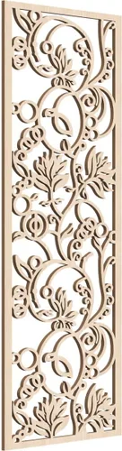 Vista 60 de Caspian Paneles de pared de madera con calado decorativo perforado, 9 3/8 pulgadas de ancho x 24 3/8 pulgadas de alto x 1/4 de alto, cereza