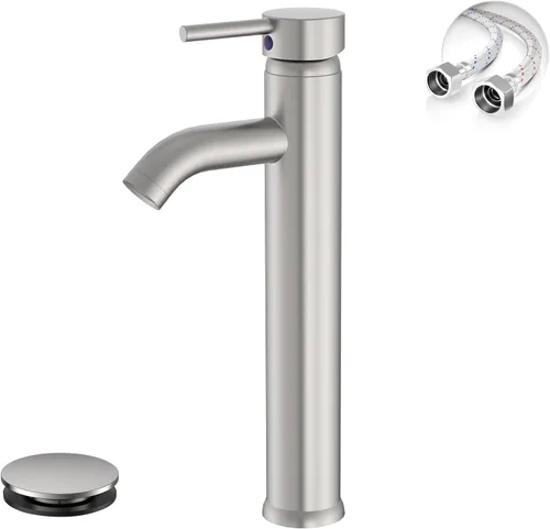 Vista 15 de Canilla monomando Greenspring para lavamanos de baño, de acero inoxidable, SYNCHKG080148