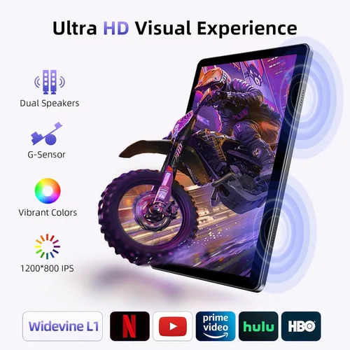Vista 6 de Tablet de 10 pulgadas, tabletas Android 15 con funda, 18 GB de RAM + 128 GB de ROM (expandir a 1 TB), Octa-Core, pantalla táctil IPS HD de 1280 x