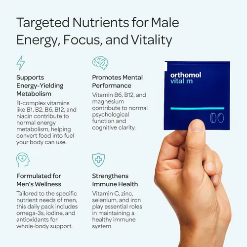 Vista 7 de Orthomol Vital M - Paquete de polvo y tabletas para hombres, suplemento vitamínico de 30 días, energía diaria, reducción de fatiga y apoyo