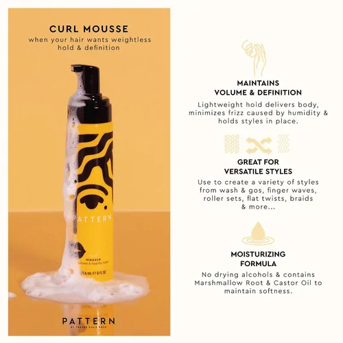 Vista 4 de PATTERN Beauty by Tracee Ellis Ross Curl Mousse 8 fl oz - Volumen y sujeción para cabello rizado 3a-4c