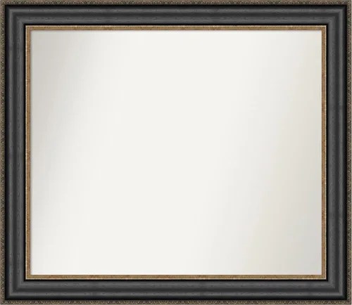 Vista 175 de Amanti Art Espejo personalizado, espejo de baño negro puente, espejo de pared o espejo de tocador de baño sobre el fregadero (26 x 26 pulgadas)