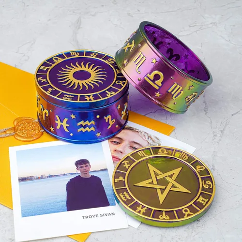 Vista 5 de NiArt Molde de resina de silicona, caja de almacenamiento de constelación, organizador de joyas, tarro de resina epoxi del zodiaco DIY con tapas