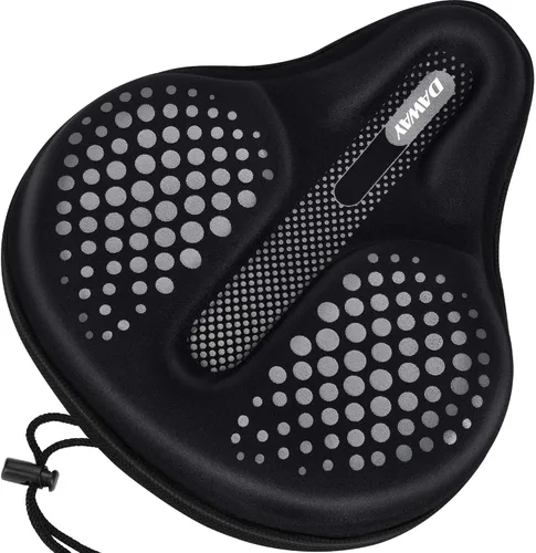 Vista 8 de DAWAY - Funda cómoda para asiento de bicicleta - Cojín acolchado de gel de silicona y espuma viscoelástica para asiento de bicicleta para hombres