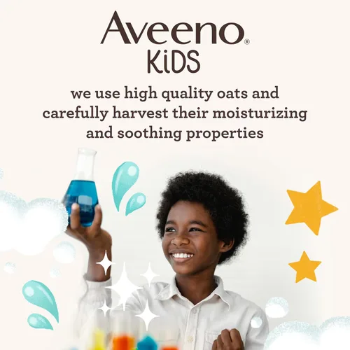 Vista 8 de Aveeno Kids Jabón para Cara y Cuerpo para Piel Sensible, Extracto de Avena, Sin Lágrimas, No Reseca, Aroma Ligero, Dispensador de Bomba