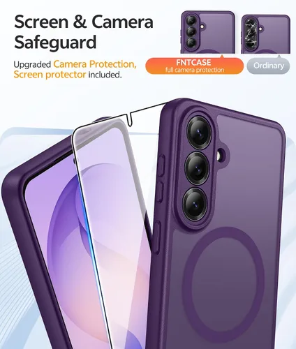 Vista 361 de FNTCASE Funda para Motorola Moto G-Stylus-5G-2025: Funda magnética translúcida mate a prueba de golpes para Moto G Stylus 2026, funda protectora