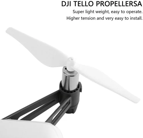 Vista 2 de Cuchilla de hélice de fibra de carbono, 4 pares de repuesto premium para Tello, durabilidad mejorada