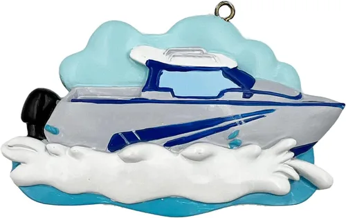 Vista 2 de Adorno de Navidad de barco, adorno personalizado para barco nuevo