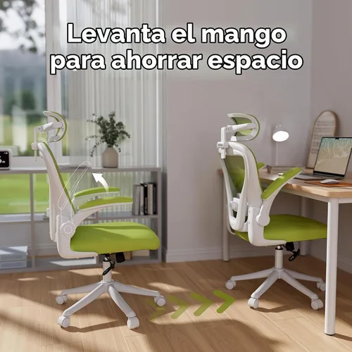 Vista 5 de SeekFancy Silla de oficina ergonómica con espuma viscoelástica, silla de Verde