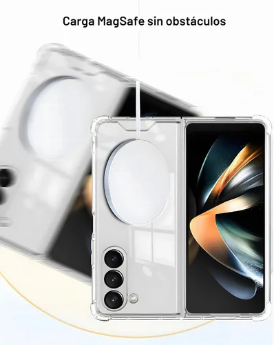 Vista 5 de Funda magnética transparente para Samsung Galaxy Z Fold 5, compatible con MagSafe