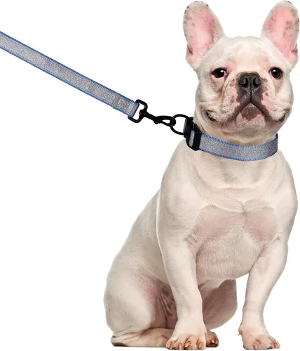Vista 10 de Juego de arnés para perro, collar de correa de 5 pies, arnés reflectante ajustable sin tirones con bloqueo de seguridad, asa de fácil control