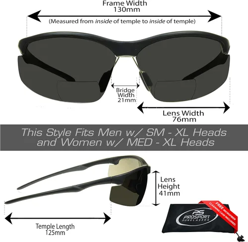 Vista 2 de proSPORT Lector de gafas de sol de seguridad bifocal, protector Z87 Sport Cycling Motocicleta